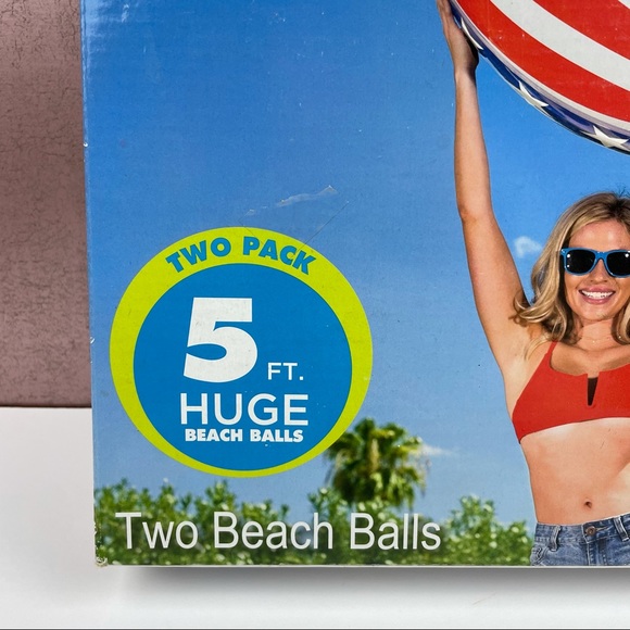New H2OGo! Two Huge Giant Beach Balls Two Pack 5 Feet Size With Box - Picture 4 of 10